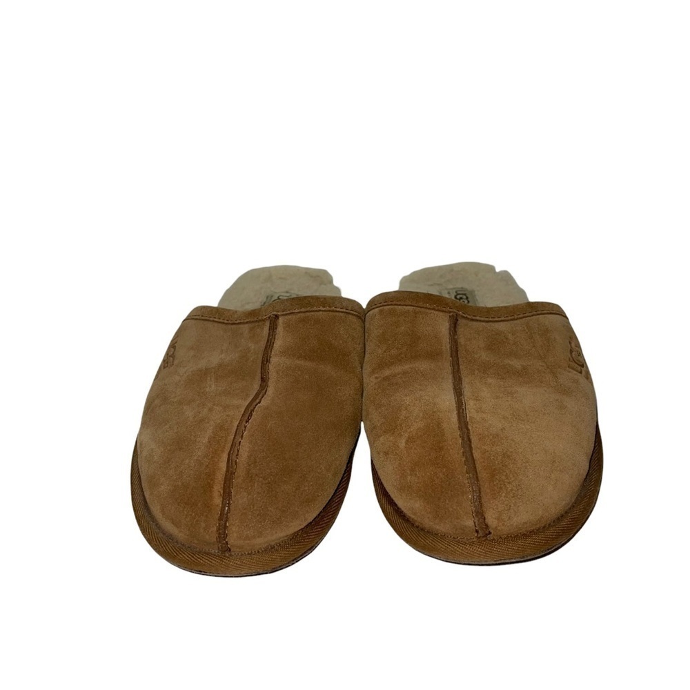 UGG Scuff Men's Sheep Skin Suede Slip On Brown Slippers Size 10 - Picture 7 of 9